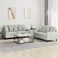 thumbnail image 1 of vidaXL 2 Piece Sofa Set with Cushions Light Grey Velvet, 1 of 4