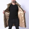 thumbnail image 4 of Somuwie Clearance Men's Long Fox Fur Faux Leather Square Collar Straw Coat, 4 of 4