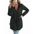 thumbnail image 3 of Women'S Reversible Hooded Casual Coat Full Zip Up Windbreaker Two - Sided Jacket Polka Dot S, 3 of 10