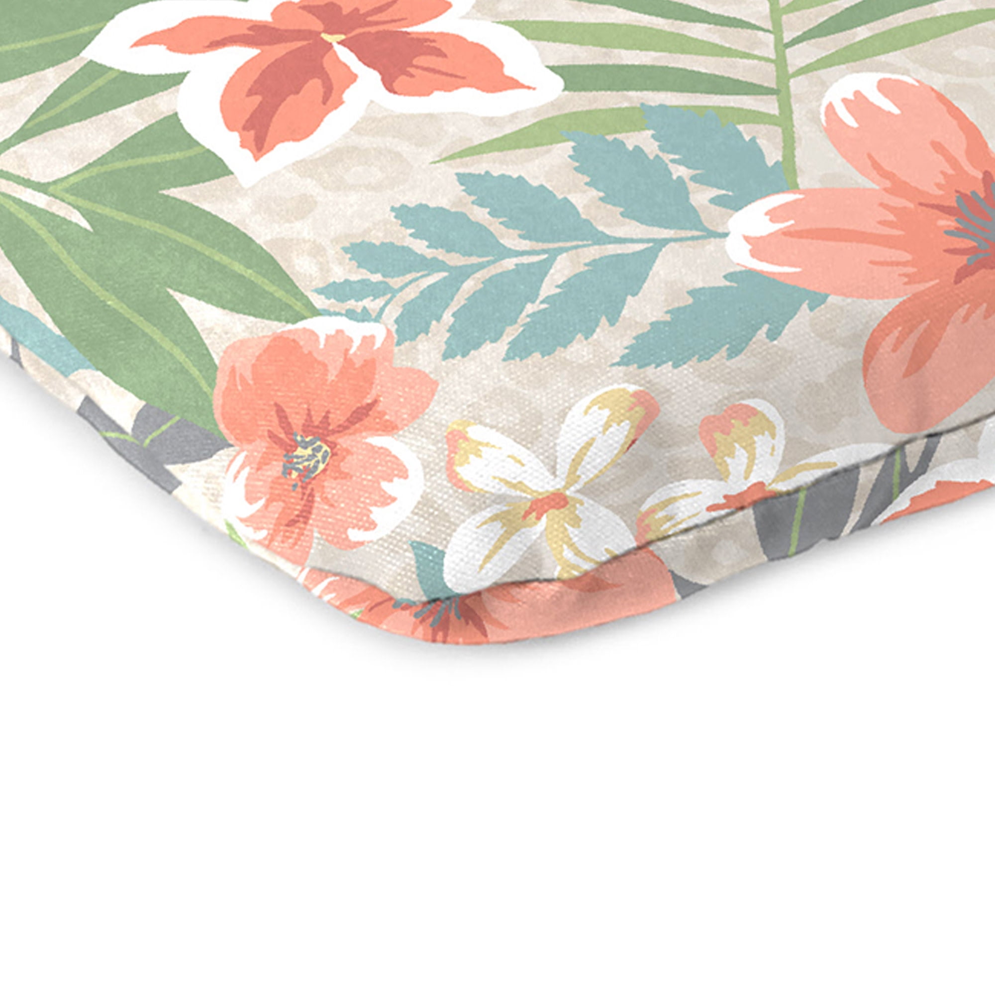 Jordan Manufacturing 16" x 16" Menda Tearose Multicolor Floral Square Outdoor Chair Pad Seat Cushion with Ties (2 Pack)