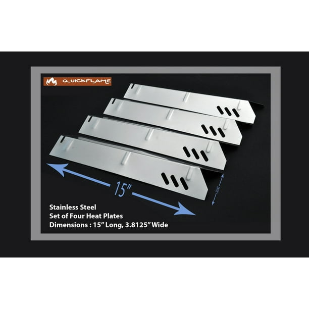 Set of 4 Stainless Steel Heat plates for DynaGlo, Uniflame Grills and