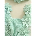 thumbnail image 6 of Loicainy Toddler Baby Girl Bodysuit Dress 3 6 12 18 24 Months Flower Embroidery Tie-Up Mesh Romper Bow Headband 2 Piece Set, 6 of 9