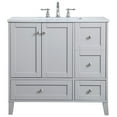 thumbnail image 5 of Elegant Decor Sommerville 36" Single Quartz Top Bathroom Vanity in Gray, 5 of 15