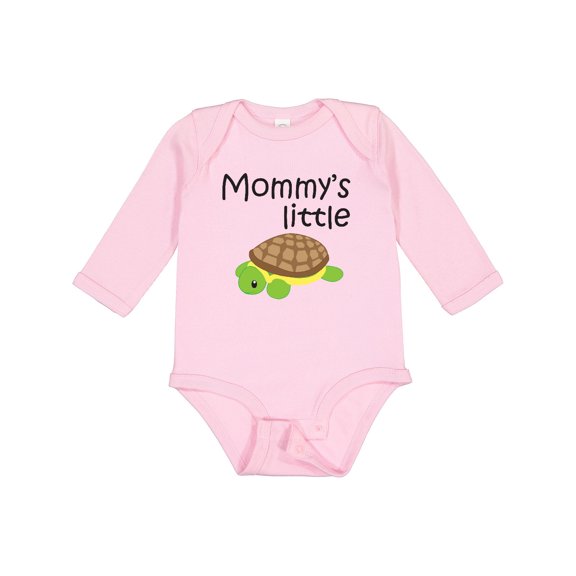 Inktastic Mommy's Little Turtle Boys or Girls Long Sleeve Baby Bodysuit