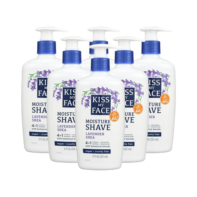 Kiss My Face Lavender & Shea Moisture Shave 11 oz ( 6 Pack )