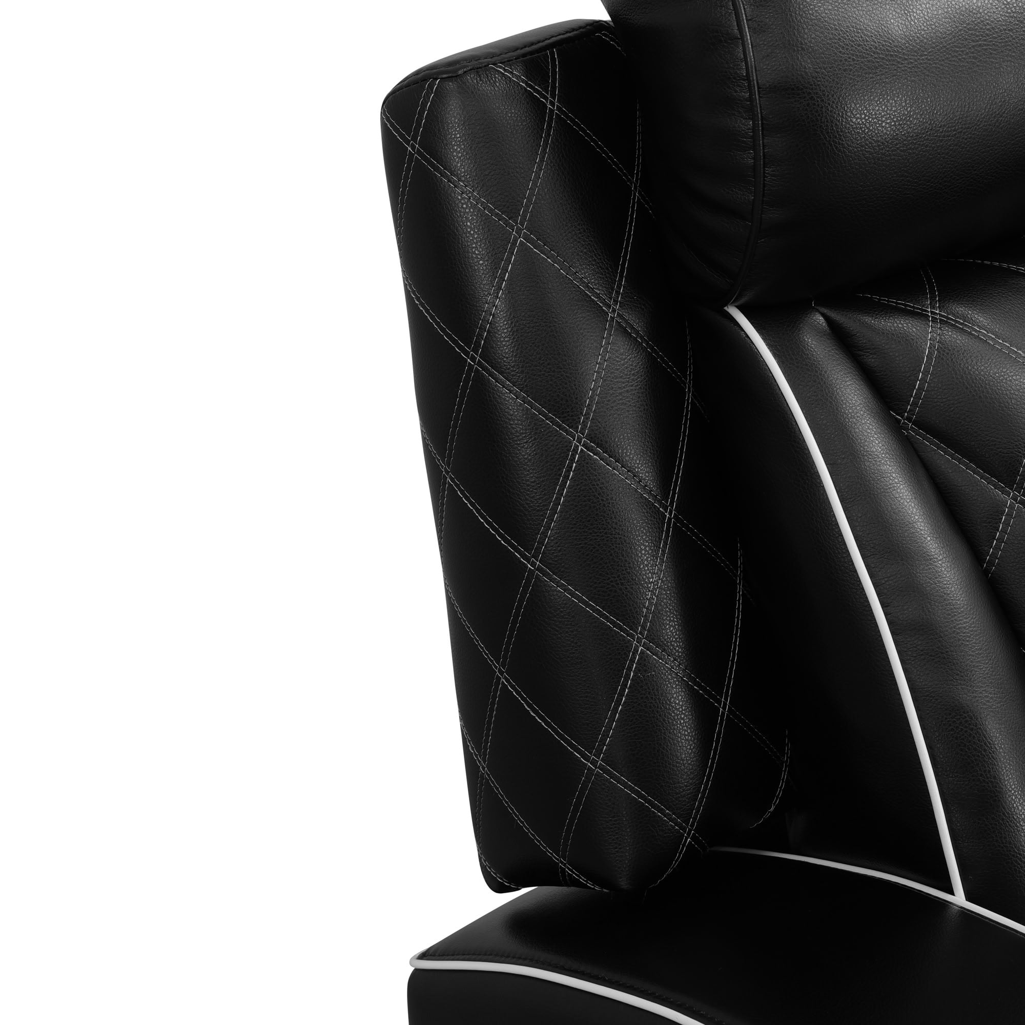 MAYEERTY Single Recliner Chair, Leather Recliner with LED Lights, USB Charger, Cup Holder & Reading Light, for Living Room, Home Theater