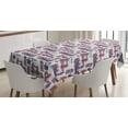thumbnail image 1 of Ambesonne London Tablecloth Rectangular Table Cover, City Landmarks Sketch, 60"x90", Pale Blue Eggplant, 1 of 3