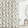 thumbnail image 5 of Blue Shower Curtain Floral Cotton Linen Cottagecore Shower Curtain for Bathroom 72" W x 72" L, 5 of 5