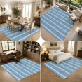 thumbnail image 5 of Large Area Rugs 8'x10', Blue Striped Carpet Runner Indoor Outdoor Rugs Home Decor Aesthetic, Retro Farmhouse Simple Lines Art Non Slip Mats Washable Accent Rug for Living Room Bedroom, 5 of 8