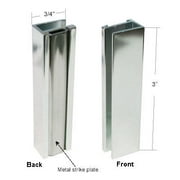 Bright Chrome Shower Door U-Channel with Metal Strike Plate