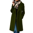 thumbnail image 3 of Ihhxva Coat for Women Double Breasted Overcoat Women's Long with Pockets and Lapel Collar Solid Color Office Commute Casual Outings S-2XL, 3 of 9