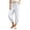 White, variant on Costeam Womens Solid Linen Blend Drawstring Elastic Waist Jogger Capri Pants Dual Side Hand Pockets Lightweight Woven Baggy Loose Casual Cropped Trousers