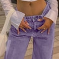 thumbnail image 6 of ClodeEU Women's Low Rise Straight Leg Jeans ,Loose Fit Vintage Streetwear Denim Pants Purple,Womens Plus S, 6 of 8