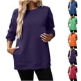 thumbnail image 1 of Sudadera con capucha para mujer,Blusa informal de manga larga para mujer, cuello redondo, poliéster, corte holgado, cómoda para uso diario, sopatenor, 1 of 9