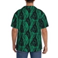 thumbnail image 3 of KLL Mint Bird Feathers Print Men's Shirt Short Sleeve Button Down Summer Cuba Beach Shirts- 3X-Large, 3 of 5