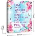 thumbnail image 2 of Love The Lord Your Lord With All Your Heart Matthew 22:38 Canvas Wall Art,Bible Verse Scripture Canvas Painting Prints for Christian Home Bedroom Office Church Religious Wall Decor, 2 of 6