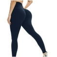 thumbnail image 2 of TGPMGRZ Lifting Leggings with Pockets for Women, Yoga Pants Tummy Control, High Waist Workout Leggings Navy Size M, 2 of 9