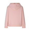 thumbnail image 5 of Lcziwo Women's Waffle Knit Hoodies Drawstring Long Sleeve Plain Sweatshirts Crew Neck Pullover Casual Loose Top Pink,XXL, 5 of 6