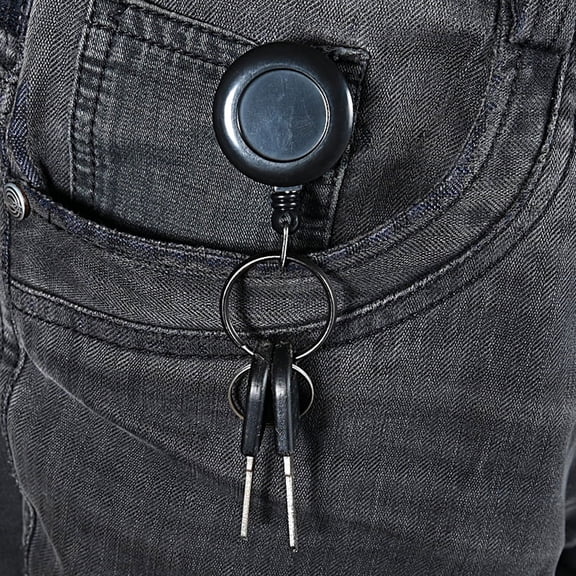 Retractable Pull Badge Reel Lanyard Holder Reels Recoil Belt Key Ring Chain WA