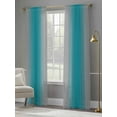 thumbnail image 4 of Turquoise Grey Ombre Sheer Curtains 84 inches Long 2 Panels Set Gradient Color Sheer Window Curtain Rod Pocket Voile Drapes for Living Room/Bedroom, Each 52" W x 84" L, 4 of 7