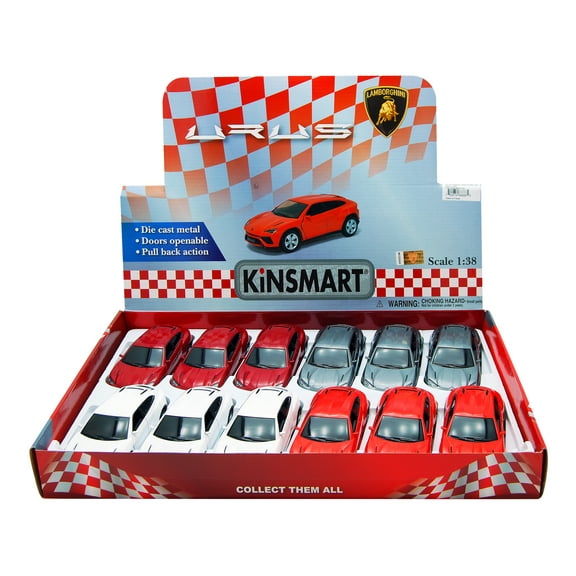 Lamborghini Urus Diecast Car Package - Box of 12 1/38 scale Diecast Model Cars, Assorted Colors