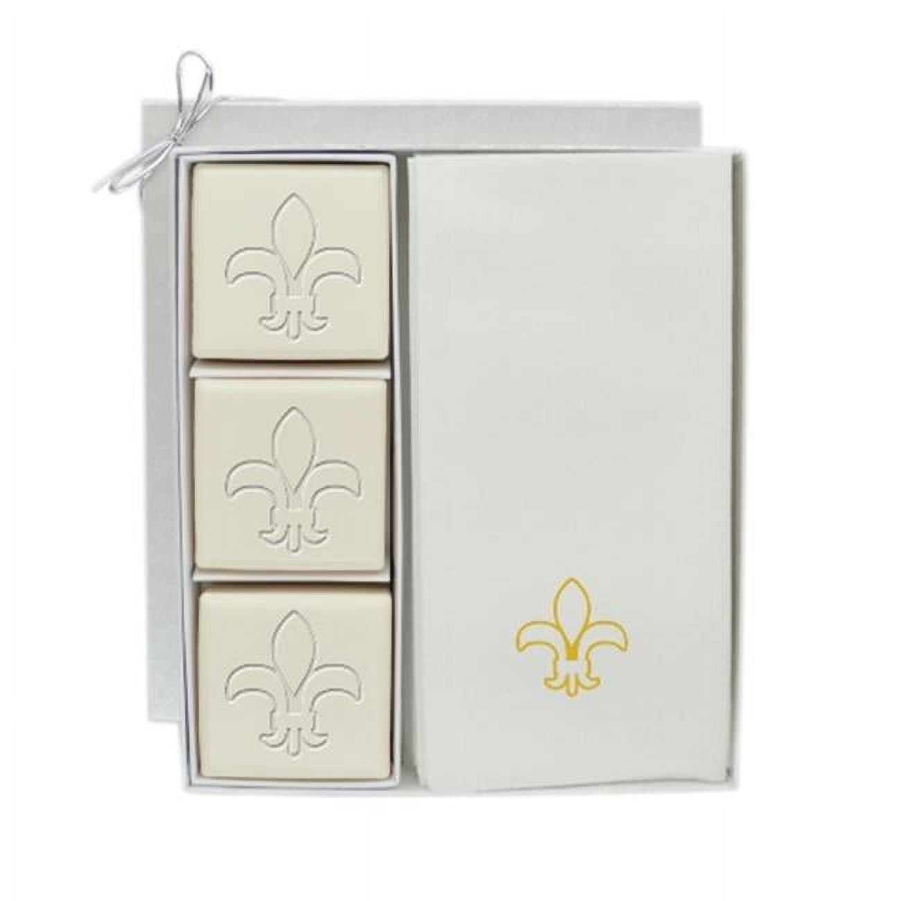 Carved Solutions Eco Luxury Courtesy Gift Set-G-Fleur-De-Lys Soap
