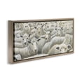 thumbnail image 3 of Stupell Industries Herd Mentality Sheep Brown Framed Floater Canvas Wall Art design by Michael Willett, 14 x 31, 3 of 9