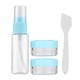 thumbnail image 1 of 4 unids/set portátil reutilizable vacío maquillaje botella con pulverizador loción crema tarros contenedor Kit (azul), 1 of 5