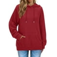thumbnail image 4 of Fantaslook Womens Hoodies Casual Long Sleeve Waffle Pullover Tops Oversized Hooded Sweatshirts with Pocket, 4 of 7