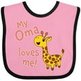 thumbnail image 3 of Inktastic My Oma Loves Me- Cute Giraffe Boys or Girls Baby Bib, 3 of 4