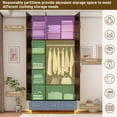 thumbnail image 2 of ChVans 3 Door Armoire Wardrobe Closet with Top Cabinet and Mirror, 94.5'' LED Wardrobe Armoire with 3 Drawers, Hanging Rod & Multi-Layer Shelves for Bedroom, Brown, 2 of 10