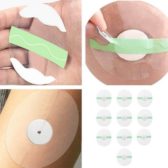 Riforla Oval 10 Pcs Libre Sensor Covers Transparent Patch Clear Pox Patch & Nose patch Green