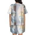 thumbnail image 3 of Picia The Cat Looks in the Mirror Pajamas Sets for Women Soft Short-Sleeved Pjs with Lounge Shorts Two Piece Sleepwear-XX-Large, 3 of 9