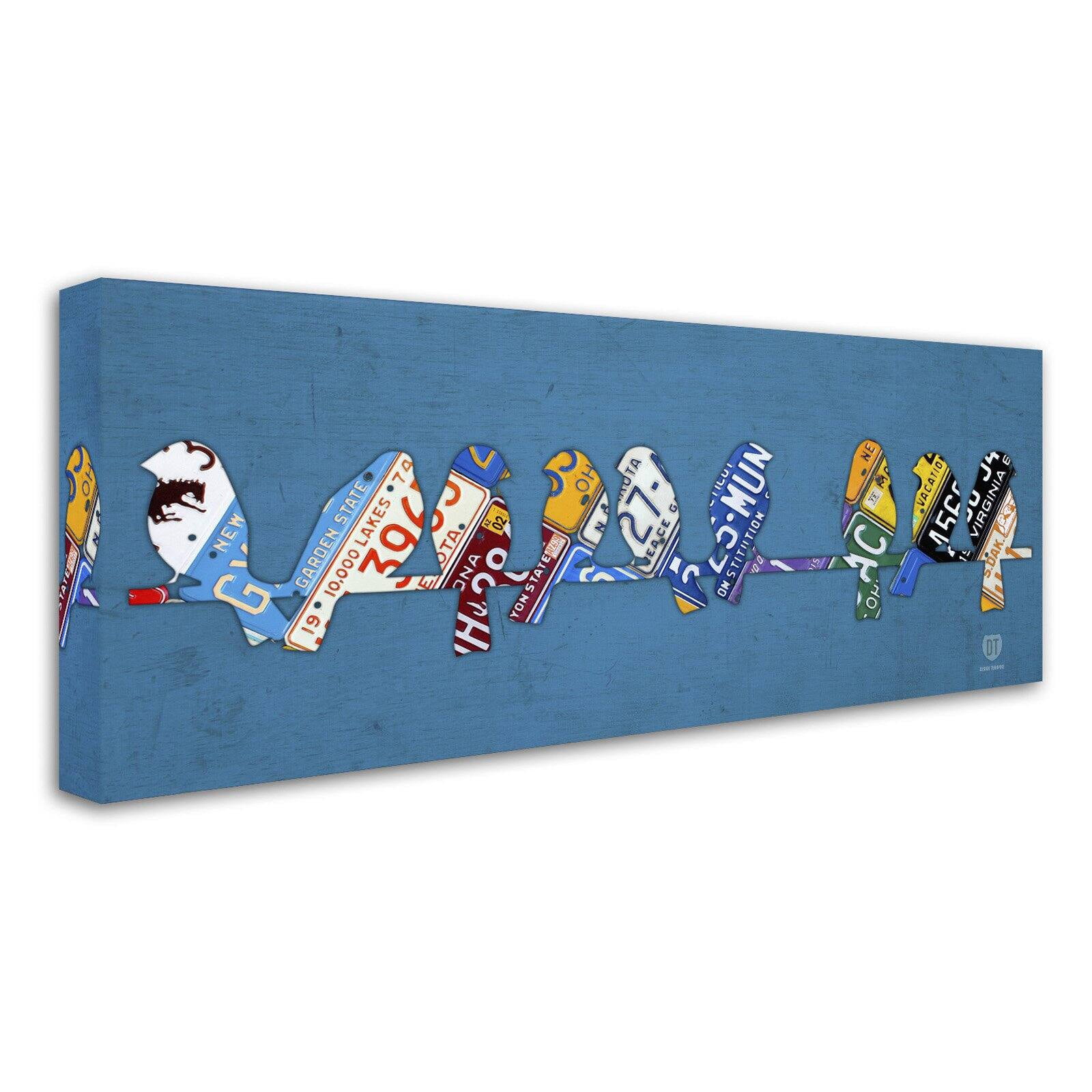 Trademark Fine Art 'Birds on a Wire' Canvas Art by Design Turnpike