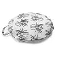 thumbnail image 1 of Lobster Round Floor Cushion with Handle, Hand Drawn Sea Creatures Ocean Animals Coastal Crab Sketch Monochromatic Art, Pillow for Living Room & Dorms, 18" Round, Black and White, by Ambesonne, 1 of 4