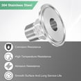 thumbnail image 4 of Uxcell 1-Pack Tri Sanitary 1.5 in Clamp Fittings to 1/2 in NTP Male Thread Stainless Steel Pipe Hexagon Fitting Ferrule OD 50.5mm, 4 of 7