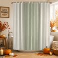 thumbnail image 2 of Sage Green Striped Shower Curtain Set - Standard 72" x 72" Washable Bathtub Curtain with 12 Hooks, Farmhouse Beige Stripes Vintage Rustic Waterproof Fabric Stall Shower Curtains for Bathroom Décor, 2 of 8