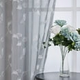Shininglove Floral Sheer Curtains 95inches, Elegant Leaves Pattern