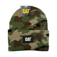 thumbnail image 2 of Caterpillar Men's CAT Label Cuff Beanies Black & Woodland Camo One Size Knit Hat, 2 of 5