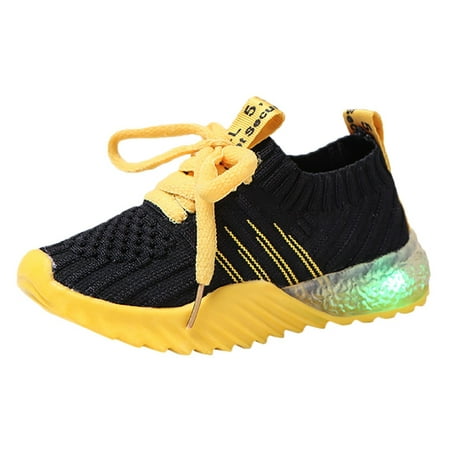 

nsendm Boys Color Run Baby Sport Shoes Luminous Children Kid Candy Girls Led Baby Shoes Baby Girl Shoes 3-6 Months Shoes Black 4.5-5Years