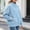 Light Blue, variant on Women’s Mock Neck Sweatshirt Raglan Long Sleeve Oversized Pullover With Kangaroo Pocket,Sizes S-2XL