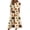 Khaki, variant on Women's Halloween Themed Casual Dress, Round Neck with Pockets Style , Everyday Outings, Halloween Print Casual Dress for Ladies Black L