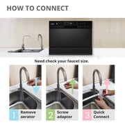 COMFEE Energy Star Countertop Dishwasher, 6 Place Settings & 8 Programs, Speed/Baby-Care/Eco/Glass, Black