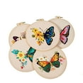 thumbnail image 5 of LingStar Embroidery Starter Kit, DIY Embroidery Kit Butterfly Flower Pattern Needlework Set with Embroidery Hoops Cross Stitch Kits Art Embroidery Material for Craft Lover Adults Beginners, 5 of 9