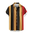 thumbnail image 5 of Men Shirt Men Shirts Casual Mens Button Up Shirt Short Sleeve Shirts for Men Men Casual Fashion Turndown Collar Stripe Printing Short Sleeve Button Shirt Blouse, 5 of 6