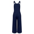 thumbnail image 7 of gakvbuo Summer Jumpsuits Overalls Romper Playsuit Suspender Trousers for Women'S Solid Color Sleeveless Casual Wide-Leg Jumpsuit Adjustable Shoulder Strap Romper WithPockets, 7 of 7