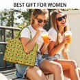 thumbnail image 5 of Large Capacity Tote Bag,Green Sunflower Leaf Pattern Handbag Fashion Luxury Tote Bag,15.7"x13"x 5.1" Inches,Laptop Compatible, 5 of 6