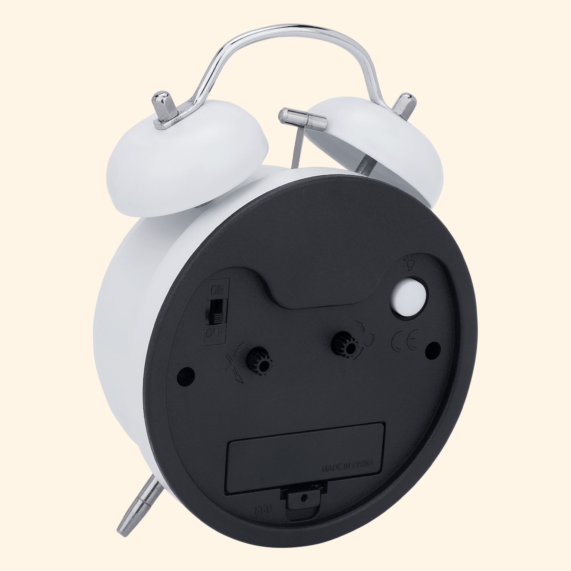Unique Bargains Non-Ticking Alarm Clock for Home Decor White 4.3"L x 2.2"W x 6.3"H