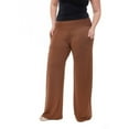 thumbnail image 1 of (brown, 1xl) - White Mark Women's Plus Size Solid Palazzo Pants, 1 of 4