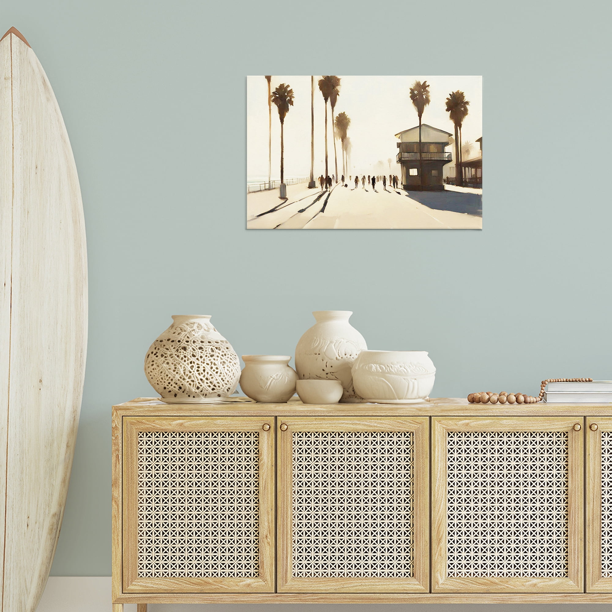 Stupell Industries Tropical Afternoon Shadows Landscape & Nature Painting Wrapped Canvas Art Print Wall Art, 30 x 20